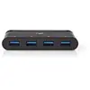 Nedis TCARF200BK - Concentrateur (hub) - 4 x SuperSpeed USB 3.0 - de bureau
