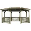 Solid Kiosque en bois traité autoclave 4280 x 3614 x 2769 mm
