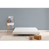 DEKO DREAM Sommier tapissier à lattes 140 x 190 cm - Bois massif blanc + Pieds