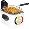 Friteuse - 1905b - 3,5l 3200w - 1kg frites - manteau métal blanche - f1905b - Frifri