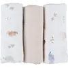 Lot de 3 langes en mousseline bio Dino (70x70 cm)