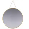 Wadiga Miroir suspendu avec chaînette rond en métal doré D30