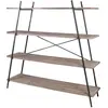 Urban Living Bibliothèque 4 étagères Country side - H. 170 cm - Bois et Noir TU