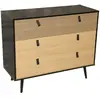 URBAN LIVING Maisonetstyles Commode 3 Tiroirs 98,5x39,5x82 Cm Naturel Et Noir - Sonora
