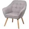 Toilinux.com Fauteuil OLY en Tissu avec Pieds en Bois - Gris Clair