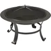 Elite Brasero sur pieds avec tisonnier et couvercle noir urban living 152145