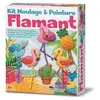 4M Crea KIT DE MOULAGE: FLAMINGO / EMBALLAGE  F R A N C A I S, contient un moule avec 6 dessins, plâtre, peinture, brosse, épingles, aimants, broches et instructions détaillées, en boîte 18x22x5cm, 5+