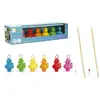 Dam-dpc SCRATCH JEU: SET DE 6 CANARDS DE PECHES AVEC 2 CANNES