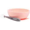Coffret repas silicone 2 pc Bol et cuillère ROSE Nattou