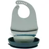 Coffret de repas silicone 4pc avec bavoir VERT Nattou