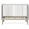 quax Lit bébé évolutif 60x120 cm bois blanc et hêtre clair fleur