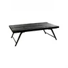 Table basse rectangulaire en bois et métal noir