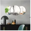 3 stickers miroirs rond et demi-lune