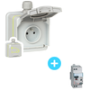 Pack LEGRAND Prise Green up - 090471 + Disjoncteur différentiel 410754