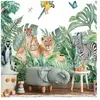 AMBIANCE-STICKER Papier peint panoramique jungle préencollé animaux de la savane...