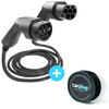 CARPLUG Câble de recharge Noir - Type 2 - Type 2 - 7m - 22kW (3 phases...