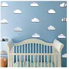 AMBIANCE-STICKER Pack de 10 nuages en papier adhésifs 3D métal argentés