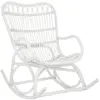 J-LINE Rocking chair en rotin blanc dossier haut - MIKA