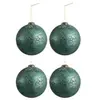 J-Line Boite De 4 Boule De Noel Verre Mat Antique Azur Large TU