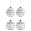 J-Line Boite De 6 Boule De Noel Lignes/Paillettes Verre Noir/Blanc Large TU