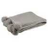 Paris Prix Plaid à Pompons "Blanket" 130x170cm Taupe Clair