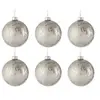 J-Line - 6 Boules de Noël rondes argentées - D.8 cm T.U