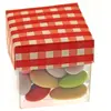 Ballotin cube plexi avec Vichy rouge