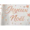 Chemin de table JOYEUX NOëL en lin, Rose Gold