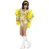 RueDeLaFete Déguisement Seventies Jaune - Femme - Taille M - 38/40