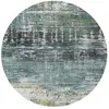 Tapis salon et chambre tissé plat Diam 240 cm Bleu