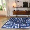 Tapis salon et chambre tissé plat Diam 140 cm Bleu