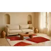 Tapis salon et chambre tissé plat 140x200 cm  Rouge