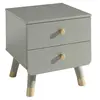 Table de chevet - Vipack - Billy - Vert olive - 2 tiroirs - Style scandinave