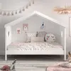 Petits-meubles - Lit cabane ouvert 90x200 sommier inclus Vipack Amori Blanc