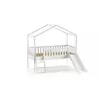 Lit cabane 90x200 toboggan sommier inclus Vipack Dallas Blanc