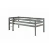 vipack Lit mi-hauteur Pip 90 x 200 en bois de pin laqué gris avec étagère suspendue. Sommier à lattes inclus. Matelas non inclus.