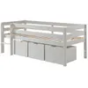 Vipack - Lit Mi-hauteur 90x200 Sommier Et Tiroirs Inclus Pino Blanc