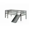 Vipack Lit enfant surélevé & toboggan pino 90x200cm gris PIMS9017