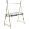Vipack Bureau enfant Tipi 2 niches bois laqué blanc et pieds pin clair Kiddy