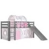 VIPACK Bed, Wood, Solid Pine Painted Grey, 90 x 200 cm