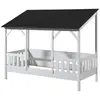 vipack Lit cabane 90x200cm avec toit CASA blanc / noir Taille unique