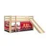 vipack Lit toboggan 90x200 cm avec tente camion pompier pin massif clair Pino