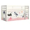 Vipack Lit mezzanine 90x200 cm avec tente château pin massif blanc Pino