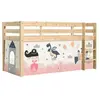 Vipack Lit Mi-Hauteur 90x200 sommier Inclus Housse Fairy Pino - Bois