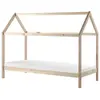 Lit Cabane Enfant & Matelas Dallas 90x200cm Naturel Beige - Vipack - Bois - Blanc