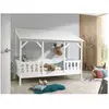 Lit Cabane 90x200 Sommier inclus HouseBed - Blanc - Vipack