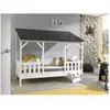 M&s - Lit Cabane 90x200 Sommier inclus Vipack HouseBed - Blanc et Noir