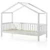Lit cabane - VIPACK - Dallas 2 - Bois massif - Blanc - Avec tiroirs