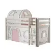 vipack Lit mezzanine 90x200 cm avec tente et tunnel contra pin massif blanc Pino