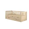 Lit banquette 90x200 sommier 3 tiroirs et tiroir de lit inclus Vipack Fritz - Bois